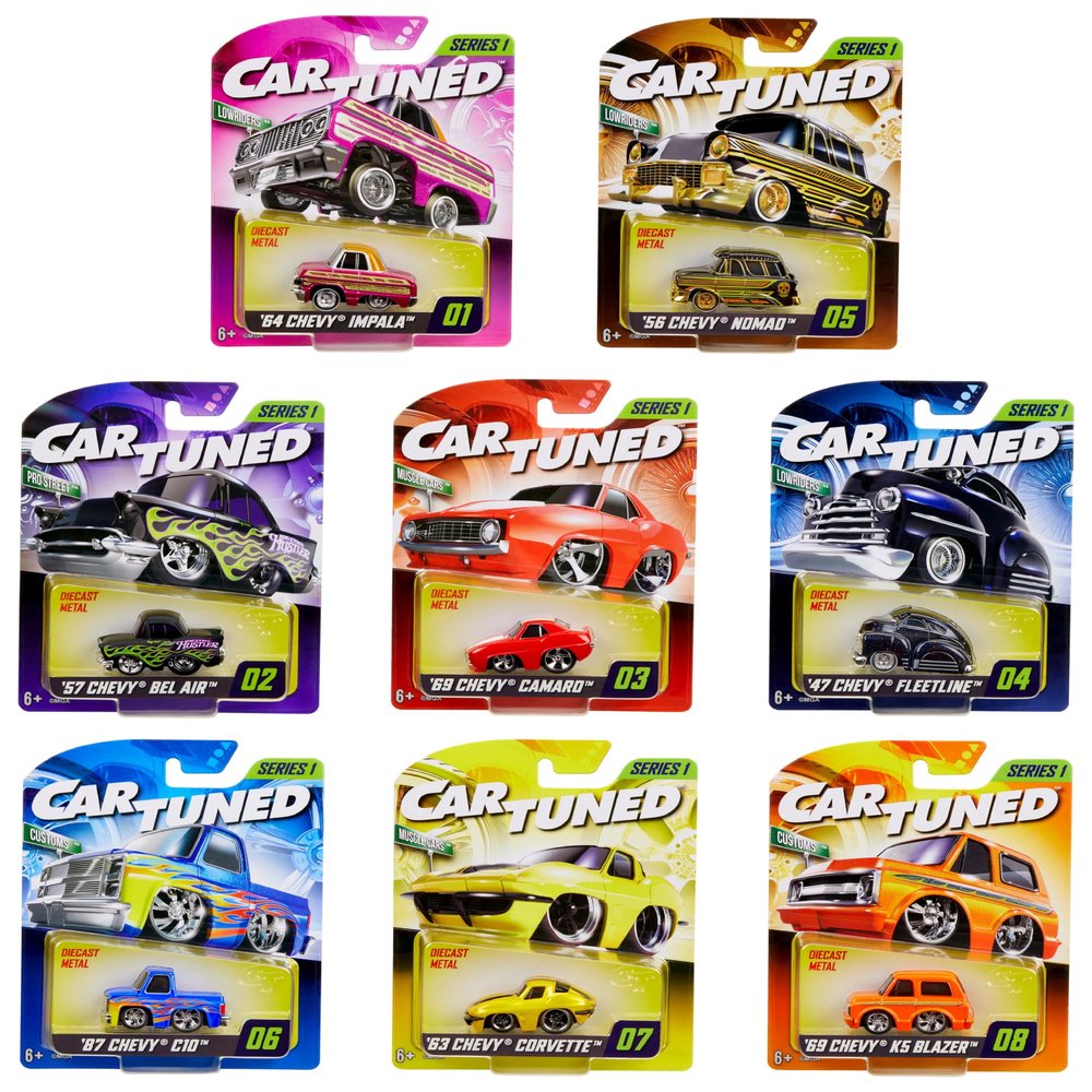 CarTuned Series 1-8 Pack, Diecast Vehicle, Ages 6+ Years