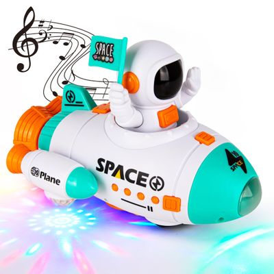 ArtCreativity Space Rocket Ship Toy - Rocket Toy with Bump and Go Driving, Flashing Lights, Music, and Waving Astronaut Figurine - Space Toys for Kids Ages 3 and Up - Gifts for Young Explorers
