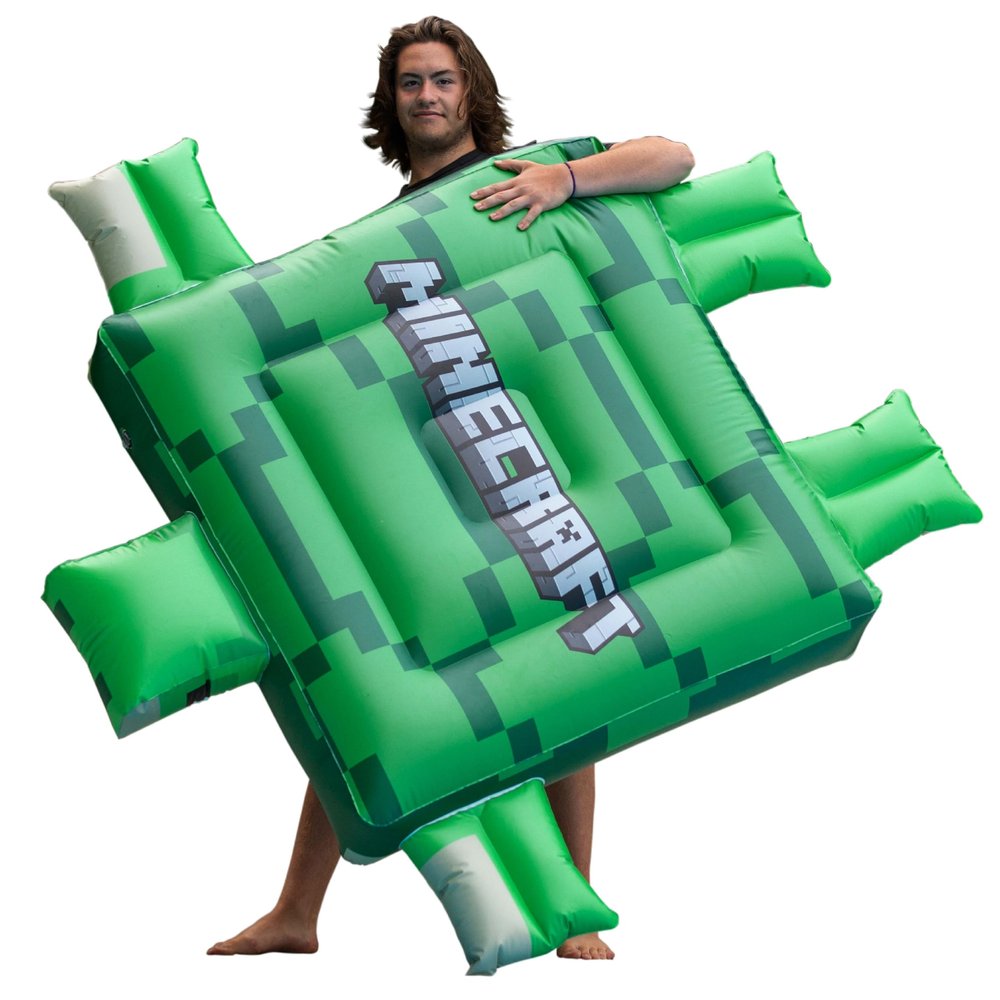 Officially Licensed Minecraft Ride-On Turtle Pool Raft Float - Dive into Beach Biome Fun, Oversized 72"x72"