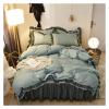 ADovz Luxury Black Princess Bedding Sets Kawaii Bed Skirt Sheet Pillowcase Fashion Girl Duvet Cover 4 Pieces Home Decoration,Bed Sheets, FH-762 view 1