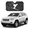 vroos Downhill Skiing Car Windshield Sunshade Foldable Car Windshield Sunshade Blocks Uv Rays Keep Vehicle Cool Small, White view 3