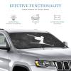 vroos Downhill Skiing Car Windshield Sunshade Foldable Car Windshield Sunshade Blocks Uv Rays Keep Vehicle Cool Small, White view 4