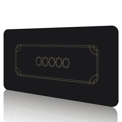 CONTINUE Poker Mat 6 Players Portable Poker Table Top Black Wrap Texas Hold'em Poker Mat Rubber Poker Layout with Carrying Bag for Poker Games, Blackjack, Casino55 x 27 Inch