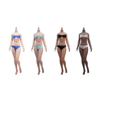 1/6 Scale Female Body,12inch Super Flexible Narrow Shoulders Medium Bust Female Seamless Action Figure Body Collection (S33C Black Skin)