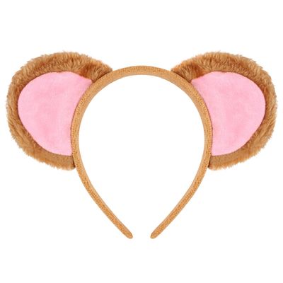 EVERMARKET Plush Monkey Ears Headband Horns Headband,Halloween Christmas Festival Theme Party Animal Cosplay Costume Headwear (Monkey)