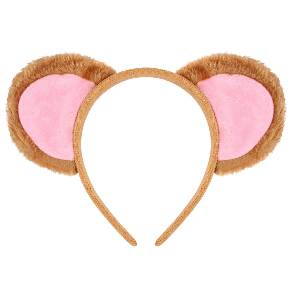 EVERMARKET Plush Monkey Ears Headband Horns Headband,Halloween Christmas Festival Theme Party Animal Cosplay Costume Headwear (Monkey)