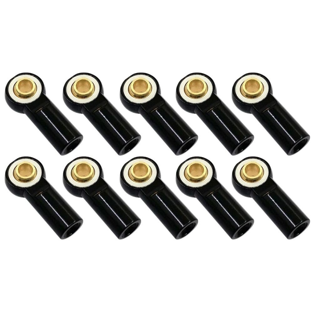 10PCS Metal Link Rod End M3 Ball Joint Head M3 RC Link Tie Rod End Ball Joint Head Holder Support Rod End Tool for 1/10 RC Car Truck Buggy Crawler(Black)