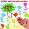 200PCS Glitter Sticky Hand Party Favors for Kids Birthday Supplies Goodie Bag Stuffers Classroom Treasure Box Carnival Prizes Bulk Goody Treat Gift Trinkets Stuff Pinata Fillers Mini Stretchy Toys view 2