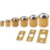 xttaiwysc 10PCS/Lot Brass Plated Closet Door Drive-in Ball Catch w/Strike Plate, Ball Catch Door Hardware for Closet, Cabinet, Furniture (Color : 9.5mm with Plate) view 3