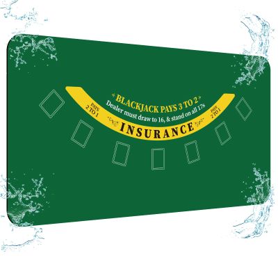 FURUISEN 70'' x 35'' Upgraded Waterproof Casino Blackjack Table Layout Mat with Carrying Bag, Anti-Slip Rubber Blackjack Gaming Layout Table Top Cover for Parties, Home Entertainment, Game Night