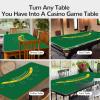 FURUISEN 70'' x 35'' Upgraded Waterproof Casino Blackjack Table Layout Mat with Carrying Bag, Anti-Slip Rubber Blackjack Gaming Layout Table Top Cover for Parties, Home Entertainment, Game Night view 4