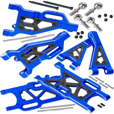 RCHuiWow RC Suspension Arms Upgrades Part for 1/7 Felony 6S BLX Infraction 6S BLX Limitless 6S BLX,1/8 Typhon 6S,Aluminium Front Upper & Front Lower & Rear Lower A Arms,6pcs w/Pivot Balls,Navy Blue