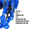RCHuiWow RC Suspension Arms Upgrades Part for 1/7 Felony 6S BLX Infraction 6S BLX Limitless 6S BLX,1/8 Typhon 6S,Aluminium Front Upper & Front Lower & Rear Lower A Arms,6pcs w/Pivot Balls,Navy Blue view 2