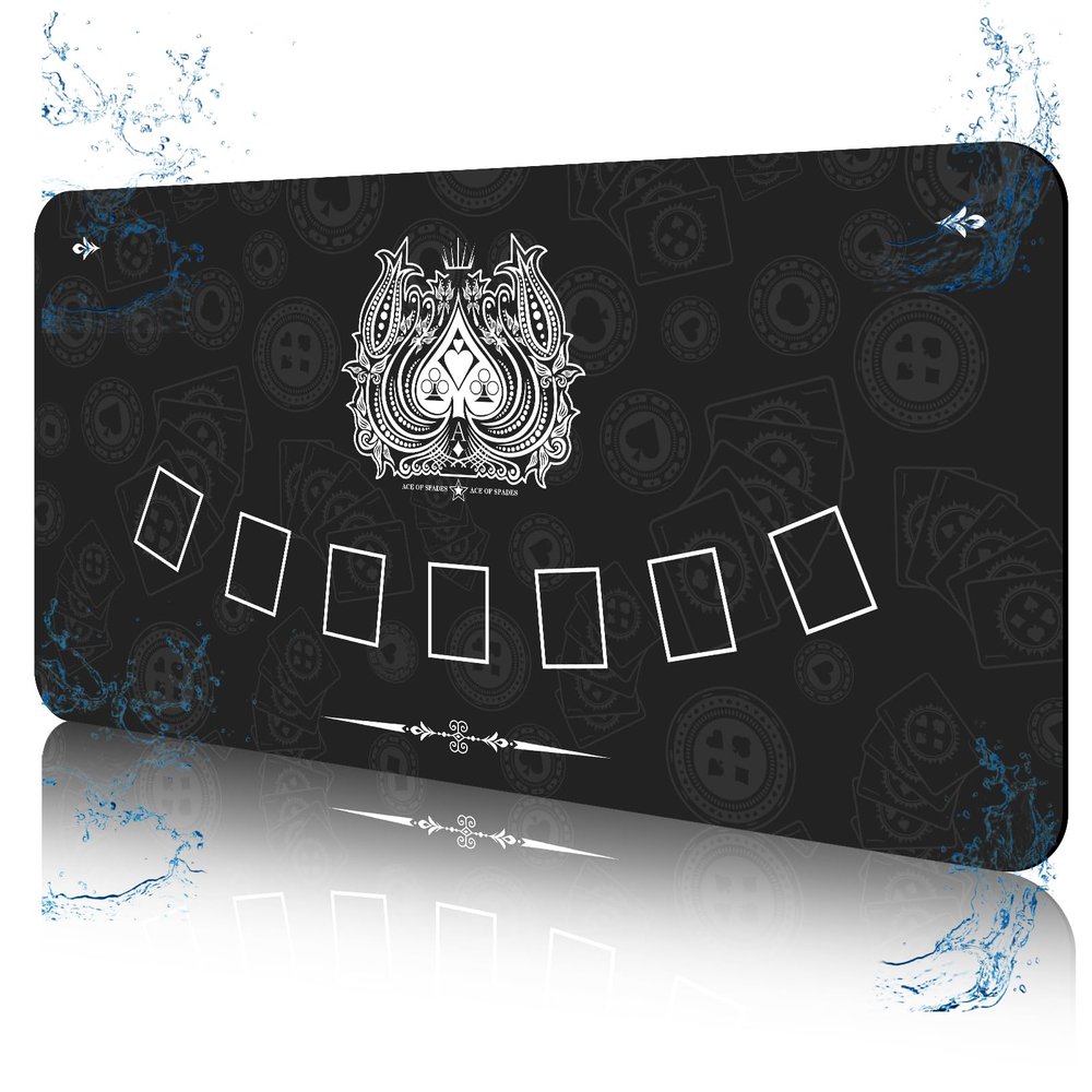 FURUISEN 70" x 35" Waterproof Poker Table Mat, Super Soft Texas Hold'em Poker Mat with Smooth Premium Surface,Portable Zipper Handbag for Parties, Home Entertainment, Blackjack/Casino Game Night