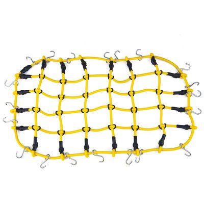 QUPA AM STORE RC Elastic Luggage Net with Hook for 1/10 Scale SCX10 D90 TRX4 RC Crawler Car Upgrades Parts(Yellow)