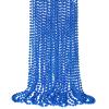 12 PCS Blue Bead Necklace, Blue Mardi Gras Beads Christmas Necklaces, 33" 4th of July Patriotic Beads Necklaces, Parade Throw Accessories for Independence Day Mardi Gras Hanukkah Pirate Party view 1