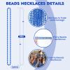 12 PCS Blue Bead Necklace, Blue Mardi Gras Beads Christmas Necklaces, 33" 4th of July Patriotic Beads Necklaces, Parade Throw Accessories for Independence Day Mardi Gras Hanukkah Pirate Party view 2