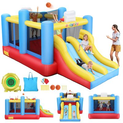 AKEYDIY Bounce House Double Slide, Large Bounce House for Big Kids 8-12/3-6, 1829490inch Inflatable Bouncer with Ball & Basketball Hoop,for 4-5 Kids,Durable 420D/840D Oxford Cloth with Blower