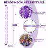 SHAOQINLIN 12 PCS Purple Mardi Gras Beads, Purple Beads Necklaces 33" Metallic Beaded Costume Necklaces Party Necklaces for Halloween Mardi Gras Parade Throws Wedding Birthday Party Favors view 2