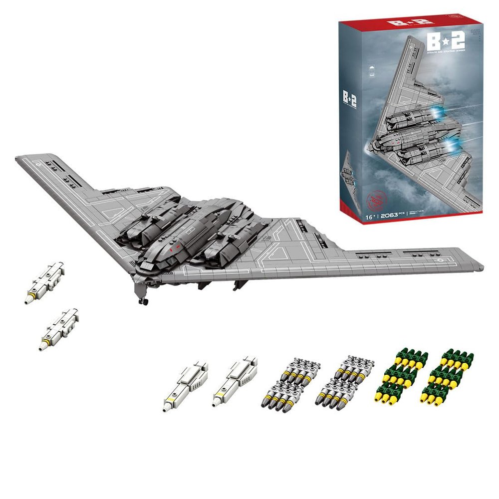 KAROYD Technic 1/70 B2 Spirit Stealth Strategic Bomber Building Kit, Military Transport Series Building Blocks Set (2063PCS), 17V0913E0AM6