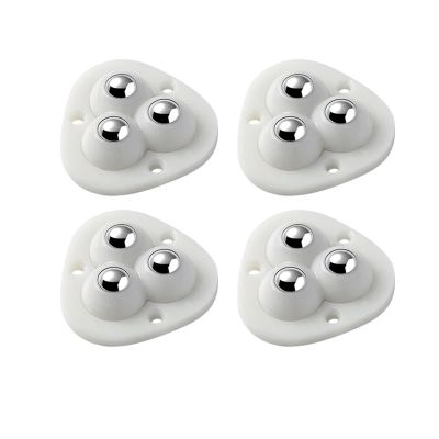 4Pcs Self Adhesive Ball Universal Wheel 3 Beads Stainless Steel Pulley Bearing Mute for Household Storage Box Bedside Table Base (Color : Black 4PCS)