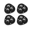 4Pcs Self Adhesive Ball Universal Wheel 3 Beads Stainless Steel Pulley Bearing Mute for Household Storage Box Bedside Table Base (Color : Black 4PCS) view 2