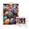 500 Piece Jigsaw Puzzle for Adults Personalized Picture Puzzle Colorful Hand Painted Easter Eggs Customized Wooden Puzzle for Family, Birthday, Wedding, Game Nights Gifts, 20.4"x15" view 2