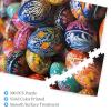 500 Piece Jigsaw Puzzle for Adults Personalized Picture Puzzle Colorful Hand Painted Easter Eggs Customized Wooden Puzzle for Family, Birthday, Wedding, Game Nights Gifts, 20.4"x15" view 3