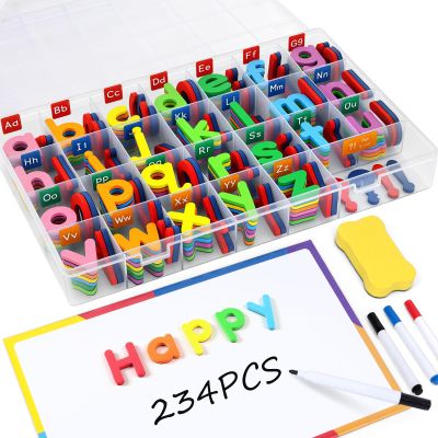 LovesTown Magnetic Alphabet Letters Set for Toddlers, Educational Learning Kit with Double-Sided Board and Storage Box, 234 PCS