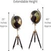 Calif International World Globes for Adults | Decorative Large World Globe with Stand 12 inch, with Tripod Stand, Adjustable Height-Black view 4