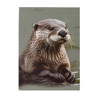 500 Piece Jigsaw Puzzle for Adults Personalized Picture Puzzle Otter Animal Customized Wooden Puzzle for Family, Birthday, Wedding, Game Nights Gifts, 20.4"x15"