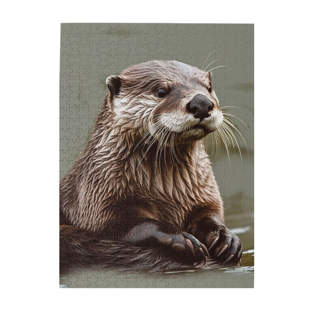 500 Piece Jigsaw Puzzle for Adults Personalized Picture Puzzle Otter Animal Customized Wooden Puzzle for Family, Birthday, Wedding, Game Nights Gifts, 20.4"x15"