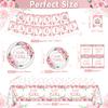 123 Pack Floral Sweet Babygirl Party Supplies Baby in Bloom Birthday Party Deco Set Baby Shower Deco for Girl Party Supplies Include Plates, Napkins, Birthday Banner, Tablecloth for 40 Guests view 2