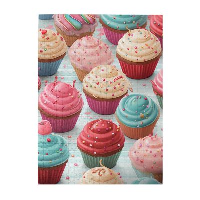 500 Piece Jigsaw Puzzle for Adults Personalized Picture Puzzle Colorful Sweet Lollipop Cupcake Donut Customized Wooden Puzzle for Family, Birthday, Wedding, Game Nights Gifts, 20.4"x15"