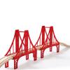 SainSmart Jr. Wooden Train Set Accessories, Double Suspension Bridge Set, Compatible with Brio, Thomas, Melissa and Doug view 1