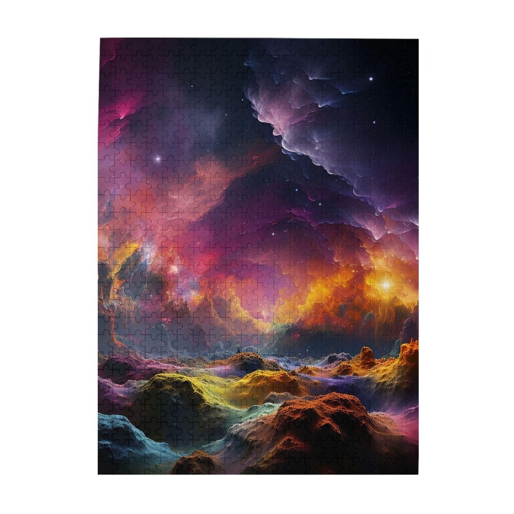 500 Piece Jigsaw Puzzle for Adults Personalized Picture Puzzle Colorful Outer Space Customized Wooden Puzzle for Family, Birthday, Wedding, Game Nights Gifts, 20.4"x15"