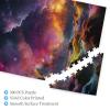 500 Piece Jigsaw Puzzle for Adults Personalized Picture Puzzle Colorful Outer Space Customized Wooden Puzzle for Family, Birthday, Wedding, Game Nights Gifts, 20.4"x15" view 3