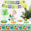 123 Pack Dinosaur Party Supplies Dino Birthday Party Decorations Set Dinosaur Themed Happy Birthday Supplies Include Plates, Napkins, Banner, Tablecloth for 40 Guests view 4