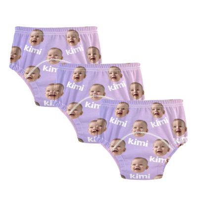 Joko Ivery 1 Purple Pink Gradient Custom Potty Training Pants Reusable Traning Potty Panty for Boys Toddlers Girls 4T 3Pcs
