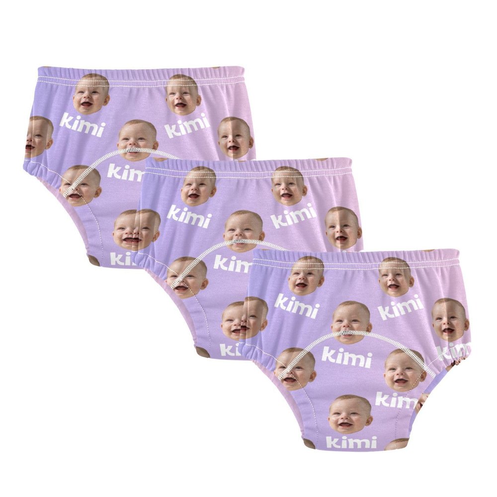 Joko Ivery 1 Purple Pink Gradient Custom Potty Training Pants Reusable Traning Potty Panty for Boys Toddlers Girls 4T 3Pcs