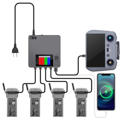 Taoke Battery Charging Hub with Color Digital Display, 4-Channel Digital Display, Storage and Charging for DJI Mavic AIR 3