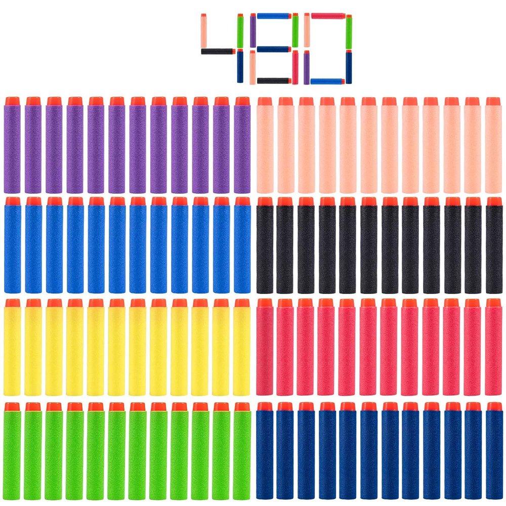 KISEER 480 Pcs Colorful Refill Darts Bullets Ammo Pack for Nerf N-Strike Elite Series Blasters