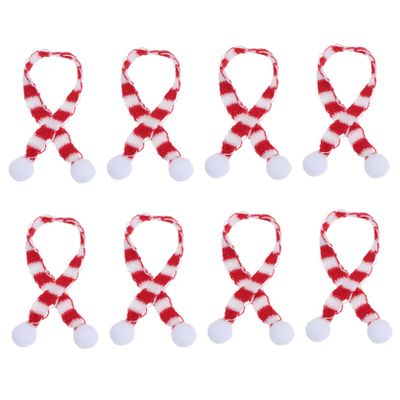 Ciieeo Mini Holiday Scarf for Plush Pet Plaid Hair Scarf Knitted Decorative Bottle Neckerchief Little Snowman Decor