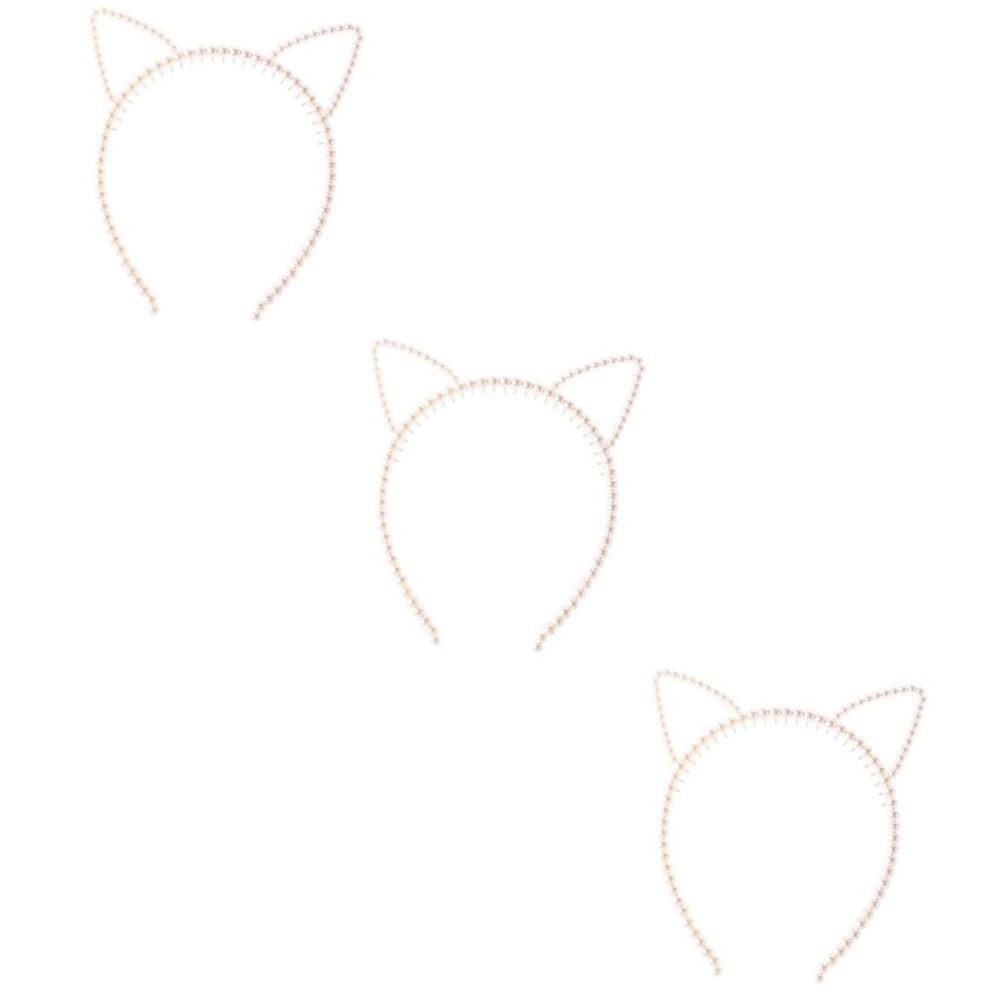 NOLITOY 3pcs Printing Out Get Out Haircuff Presents for Kids Beige Pearl Headband Party Hair Hoop Fashion Hair Hoop Women Hair Bands Rabbit Ears Headgear Child, Beigex3pcs