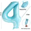 40 Inch Blue Large Numbers Balloons0-9,Number 4 Digit Helium Balloons,Foil Mylar Big Number Balloons for 4th 14 Birthday Party Supplies Decorations Anniversary Wedding Supplies Decorations(Blue No 4) view 2