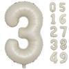 40 Inch Cream White Large 0-9 Numbers Balloons Digit 3 Helium Balloons 3rd Year Old Birthday Decor Foil Mylar Big Number Balloons for Birthday Party Anniversary Supplies view 1