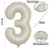 40 Inch Cream White Large 0-9 Numbers Balloons Digit 3 Helium Balloons 3rd Year Old Birthday Decor Foil Mylar Big Number Balloons for Birthday Party Anniversary Supplies view 3