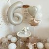 40 Inch Cream White Number 6 Balloon - Mylar Big Foil Helium Number 16 26 36 46 56 66 - Party Decorations, Boy Baby Shower Decorations view 4