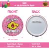 6th Birthday Girl, 6th Birthday Hat Pink for Girls, Happy 6th Birthday Badge Button for Girls, 6 Year Old Girl Birthday Party Favor, 6th Birthday Decorations for Her, 6 Yr Old Birthday Outfit view 3