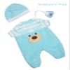 JC Toys |Blue Bear Onesie | Baby Doll Outfit + Hat + Pacifier | | Ages 2+ | Fits Dolls 12"- 14" view 2